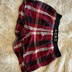 Size M red and black boxers